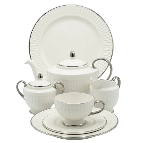 Imperial Fluted Bone China Tea Set 24 Pieces at Zubaidas Homestore Pakistan