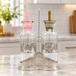 Kitchen Dining Table Oil and Vinegar Cruet Bottles with Stand at Zubaidas Homestore