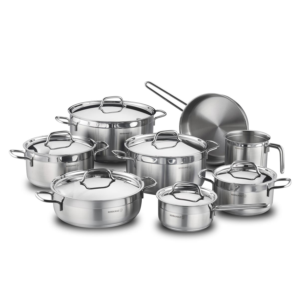 Korkmaz Alfa Grande 14 Pcs Stainless Steel Cookware Set at Zubaidas Homestore