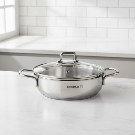 Korkmaz Perla Stainless Steel Casserole 22cm at Zubaidas Homestore. Online Pakistan