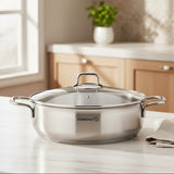 Korkmaz Perla Stainless Steel Casserole Pot 26cm at Zubaidas Homestore 