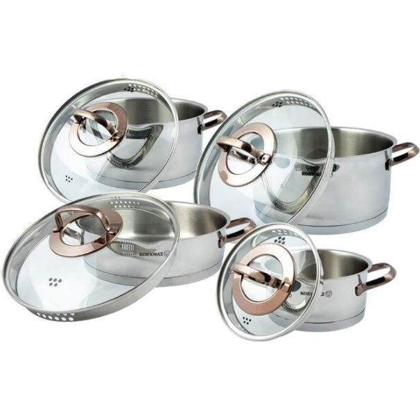 Korkmaz Rosanna Cookware Set 8 Pieces at Zubaidas Homestore Pakistan