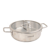 Korkmaz Stella Stainless Steel Low Casserole Pot 24cm at Zubaidas Homestore. Best For Home Shopping In Pakistan