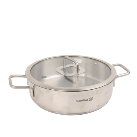 Korkmaz Stella Stainless Steel Low Casserole Pot 24cm at Zubaidas Homestore. Best For Home Shopping In Pakistan