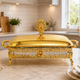 Large Rectangular Serving Dish With Gold Stand at Zubaidas Homestore Best for Home Shopping