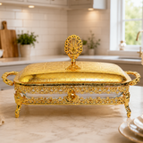 Large Rectangular Serving Dish With Gold Stand at Zubaidas Homestore Best for Home Shopping