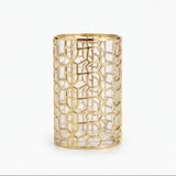 Large Round Brick Pattern Acrylic Jar With Gold Trim at Zubaidas Homestore