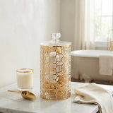 Large Round Brick Pattern Acrylic Jar With Gold Trim at Zubaidas Homestore