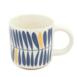 Leaf Pattern Ceramic Coffee Mug Blue And Yellow 470ml at Zubaidas Homestore Pakistan