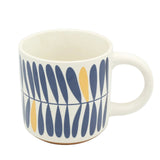 Leaf Pattern Ceramic Coffee Mug Blue And Yellow 470ml at Zubaidas Homestore Pakistan