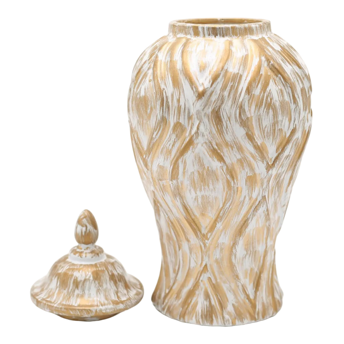 Luxe Carved Ceramic Temple Decorative Jar at Zubaidas Homestore - The Largest Collection Of Decor in Pakistan
