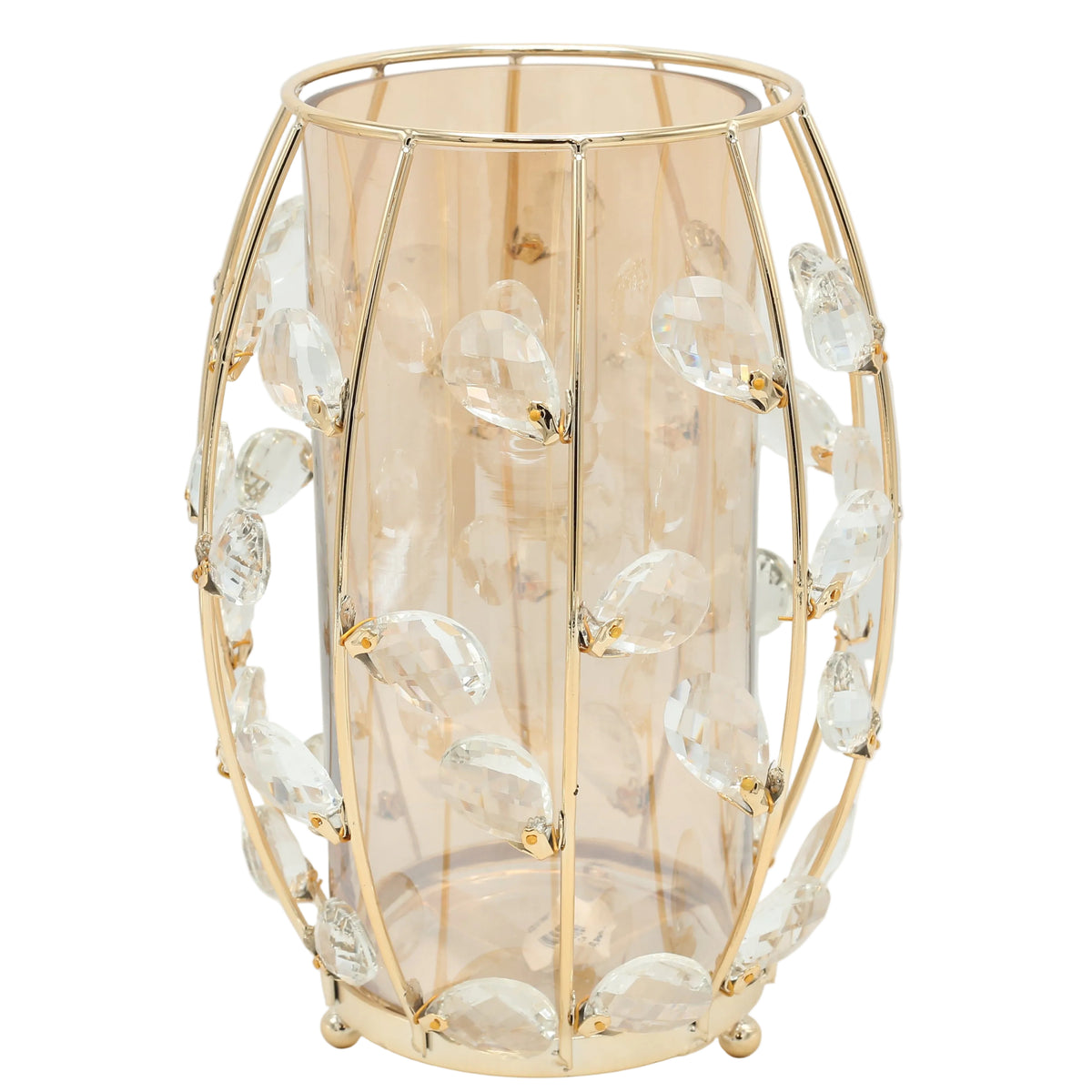 Luxurious Gold Wire Crystal Embellished Candle Stand at Zubaidas Homestore Pakistan