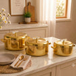 Luxury 3 Pieces Gold Insulated Hot Pot Set at Zubaidas Homestore Pakistan