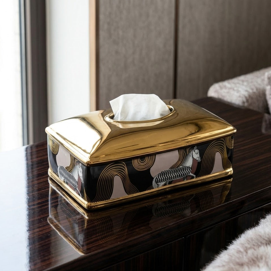 Luxury Art Deco Ceramic Tissue Box at Zubaidas Homestore
