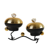 Luxury Black and Gold Twin Container Decor Set at Zubaidas Homestore Pakistan