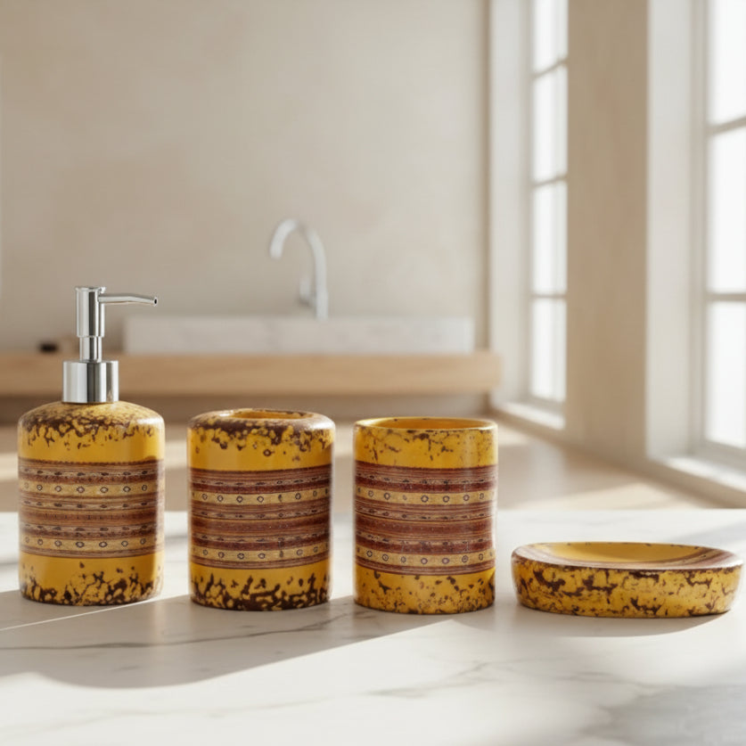 Luxury Ceramic 4 Pieces Bathroom Set at Zubaidas Homestore. Online Pakistan