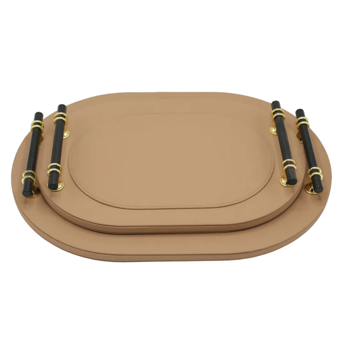 Luxury Faux Leather Oval Serving Tray 2 Pieces Set at Zubaidas Homestore Pakistan