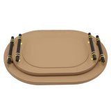 Luxury Faux Leather Oval Serving Tray 2 Pieces Set at Zubaidas Homestore Pakistan