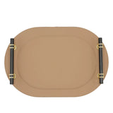 Luxury Faux Leather Oval Serving Tray 2 Pieces Set at Zubaidas Homestore. Best Online Homestore in Pakistan