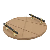 Luxury Faux Leather Round Serving Tray 2 Pieces Set at Zubaidas Homestore. Best Homestore in Pakistan