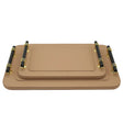 Luxury Faux Leather Serving Tray with Black Handle 2 Pieces Set at Zubaidas Homestore Pakistan