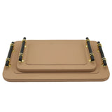 Luxury Faux Leather Serving Tray with Black Handle 2 Pieces Set at Zubaidas Homestore Pakistan