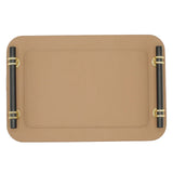Luxury Faux Leather Serving Tray with Black Handle 2 Pieces Set at Zubaidas Homestore. Best Online Homestore in Pakistan