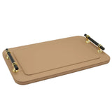 Luxury Faux Leather Serving Tray with Black Handle 2 Pieces Set at Zubaidas Homestore. Most Trusted Homestore in Pakistan