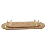 Luxury Leather Oval Serving Tray with Acrylic Handles 2 Pieces Set at Zubaidas Homestore Pakistan