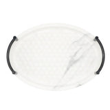 Marble Pattern Oval Serving Tray 2 Pieces Set White at Zubaidas Homestore. Most Trusted Homestore in Pakistan