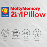 Master MoltyMemory 2in1 Pillow 3.5 Inches at Zubaidas Homestore No 1 Home Store in Pakistan