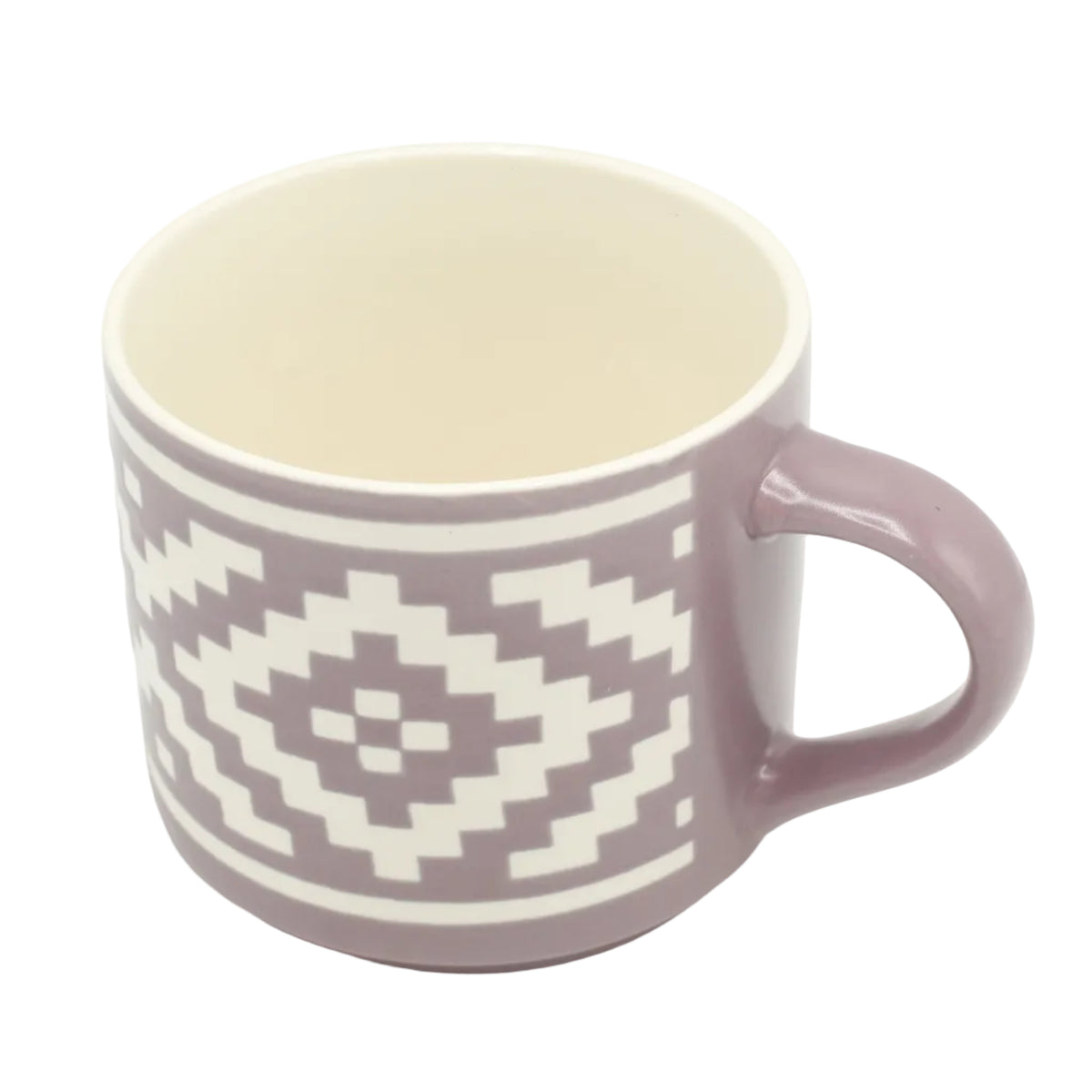 Mauve Geometric Ceramic Mug With White Pattern 400ml at Zubaidas  Most Trusted Homestore in Pakistan
