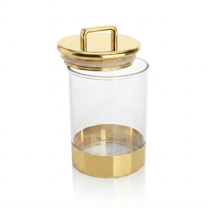Medium Acrylic Jar With Metallic Gold Base at Zubaidas Homestore Best for Home Shopping