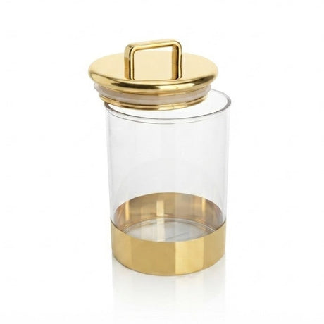 Medium Acrylic Jar With Metallic Gold Base at Zubaidas Homestore Best for Home Shopping