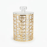 Medium Round Brick Pattern Acrylic Jar With Gold Trim at Zubaidas Homestore Beast for Home Shopping