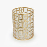 Medium Round Brick Pattern Acrylic Jar With Gold Trim at Zubaidas No#1 Homestore in Pakistan