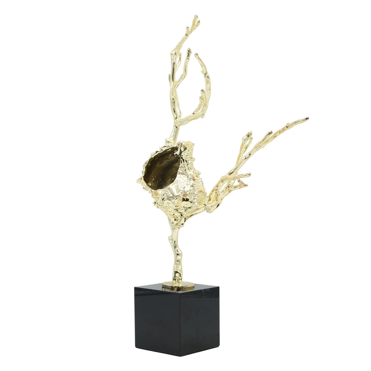 Metal Coral Branch Sculpture on Stand Gold at Zubaidas Homestore Pakistan