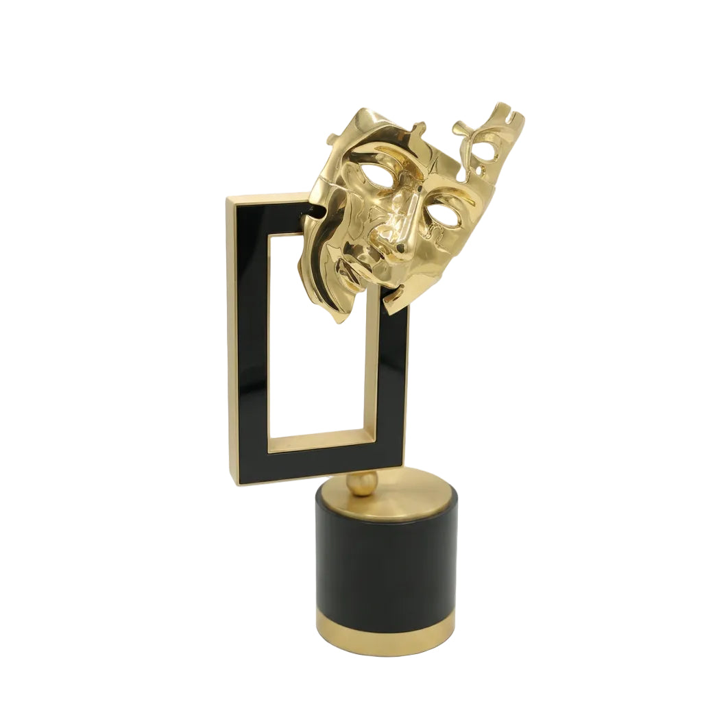 Metal Face Sculpture Desk Accent Golden at Zubaidas Homestore Pakistan