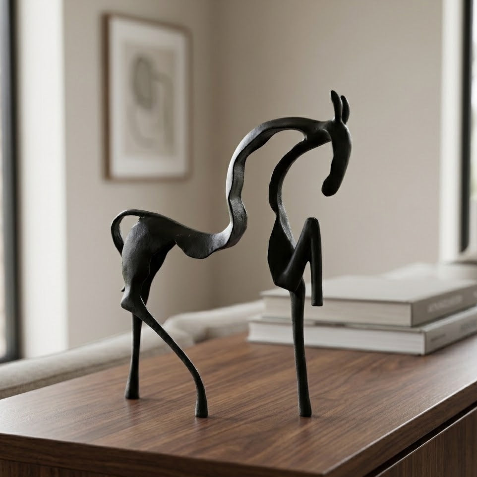 Metal Horse Sculpture Black at Zubaidas Homestore