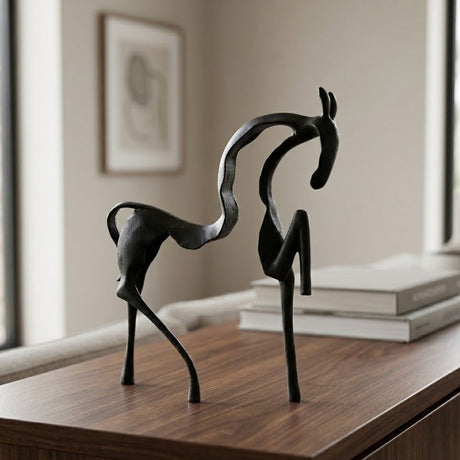 Metal Horse Sculpture Black at Zubaidas Homestore