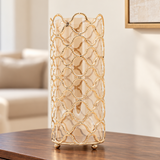 Metal Lattice Glass Flower Vase at Zubaidas Homestore