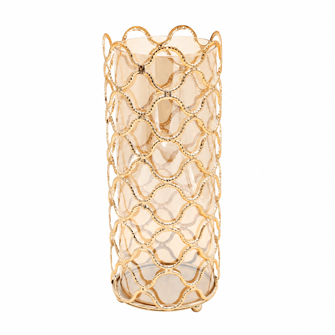 Metal Lattice Glass Flower Vase at Zubaidas Homestore - The Largest Collection of Decor In Pakistan