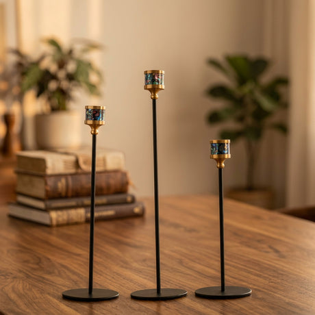 Metal Mosaic Candle Stand 3 Pieces Set at Zubaidas Homestore
