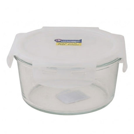 Micronware Super Lock Glass Round Food Storage Container 800ml at Zubaidas Homestore Pakistan