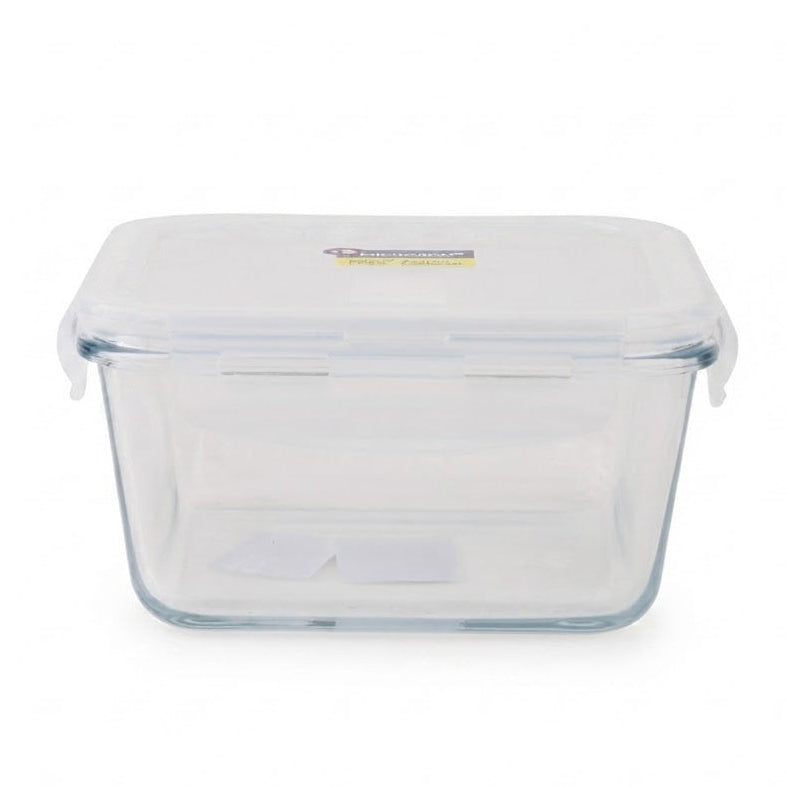 Micronware Super Lock Glass Square Food Storage Container 950ml at Zubaidas Homestore. The Biggest Homestore in Pakistan 