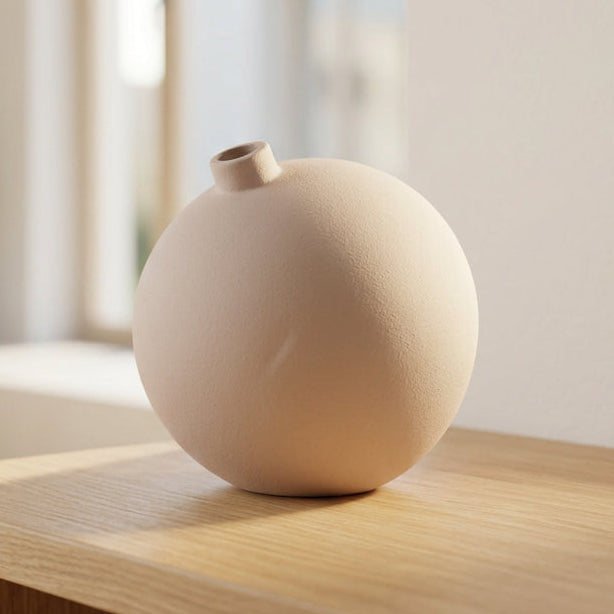 Minimalist Round Ceramic Decorative Ball Vase at Zubaidas Homestore