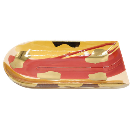 Modern Abstract Ceramic Tray with Gold Accents at Zubaidas Homestore Pakistan