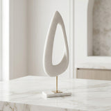 Modern Abstract Polystone Sculpture with Marble Base at Zubaidas Homestore