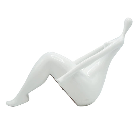 Modern Abstract White Ceramic Female Figurine at Zubaidas Homestore Pakistan