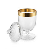 Modern Acrylic Footed Jar With Gold Rim Detail at Zubaidas Homestore Best for home Shopping Pakistan